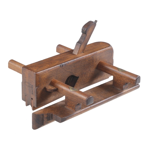 825 - An unusual double boxed centre bead moulding plane by HEWETT London with fence G+