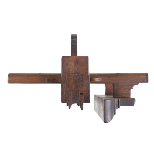 825 - An unusual double boxed centre bead moulding plane by HEWETT London with fence G+