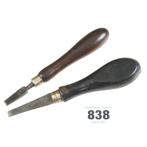 838 - Two gun case turnscrews with ebony and rosewood handles 6