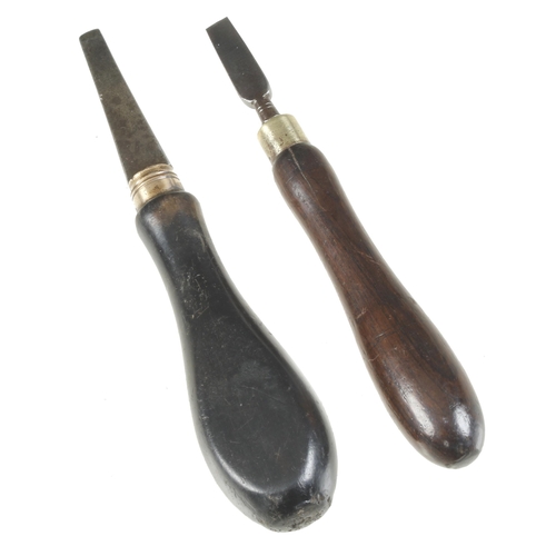 838 - Two gun case turnscrews with ebony and rosewood handles 6