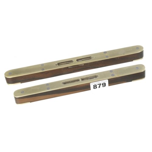 879 - Two refurbished brass topped rosewood levels by BUIST and MARPLES F