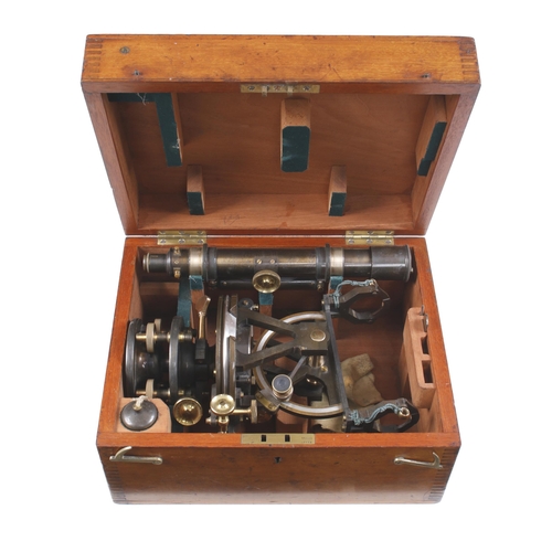 892 - A theodolite by STANLEY London No 326 with Diff. of Hypo & Base engraved on the brass scale and with... 