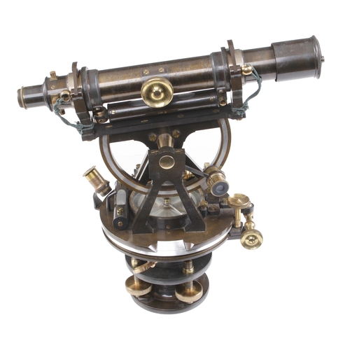 892 - A theodolite by STANLEY London No 326 with Diff. of Hypo & Base engraved on the brass scale and with... 