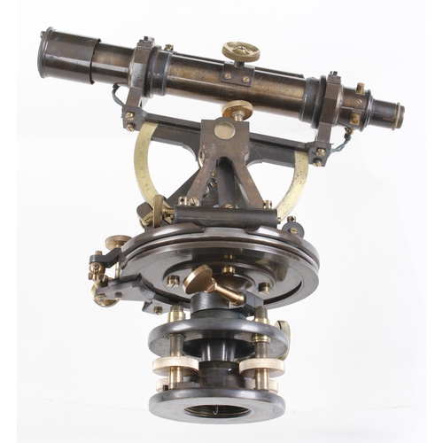 892 - A theodolite by STANLEY London No 326 with Diff. of Hypo & Base engraved on the brass scale and with... 