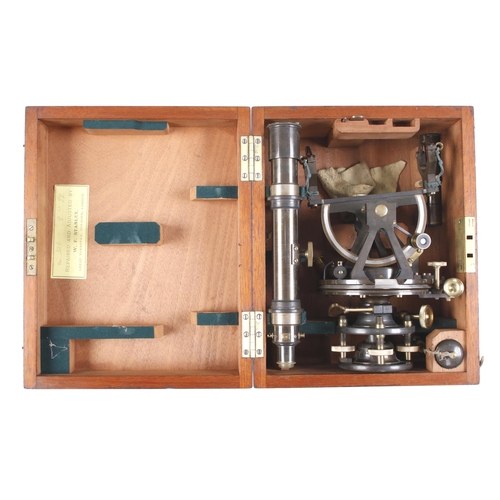 892 - A theodolite by STANLEY London No 326 with Diff. of Hypo & Base engraved on the brass scale and with... 