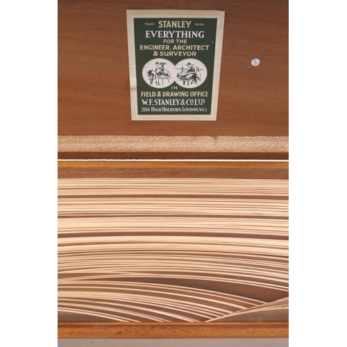 893 - An unusually large set of 100 pearwood railway curves by W.F.STANLEY in orig sectioned and labelled ... 