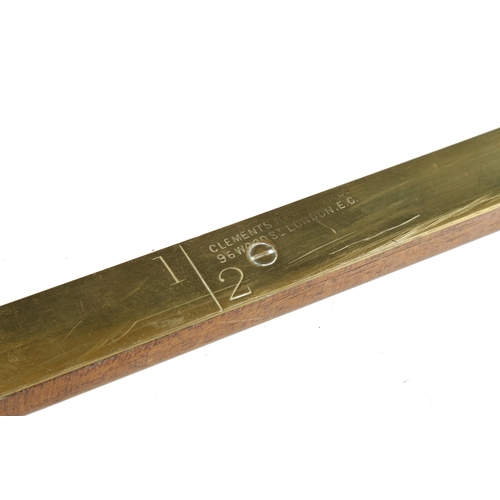 903 - An unusual brass and mahogany Yard stick with E2R with Crown stamp F