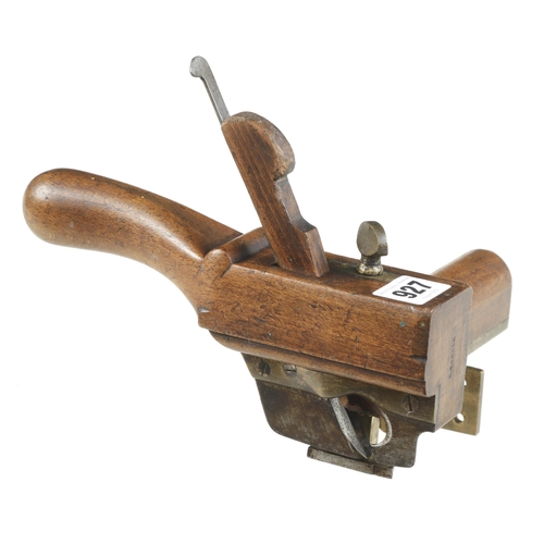 927 - A rare, nice quality, 19c coachbuilder's beech plough plane for circular work with brass slide and d... 