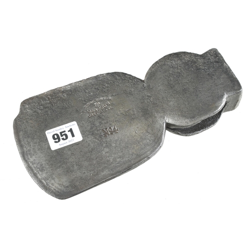 951 - A MATHIESON No 4 felling axe head, chip to corner G