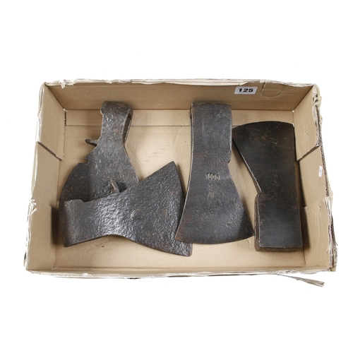 125 - Four WW2 Russian or German axe heads G