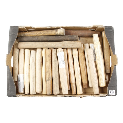 224 - 22 unused lump hammer handles F