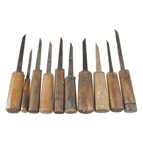 256 - 10 mortice chisels G+