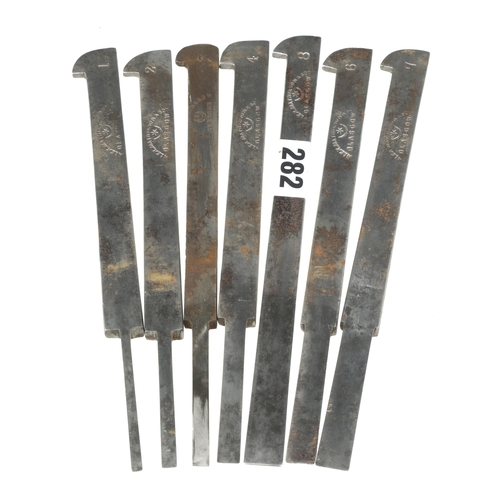 282 - A part set of 7 plough irons by MATHIESON (No 5 missing) G