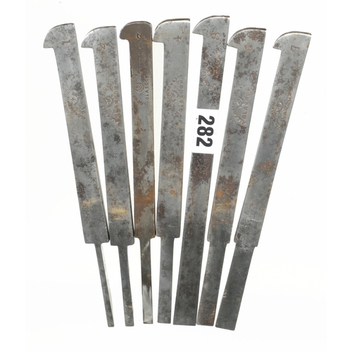 282 - A part set of 7 plough irons by MATHIESON (No 5 missing) G