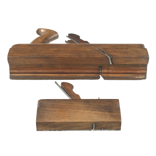 305 - A handled stick & rebate plane by TRENHAM (one wedge replaced) and a shouldering plane by MALLOCH G