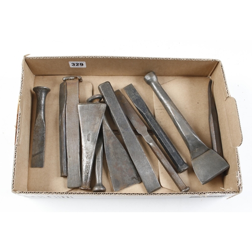 329 - Five caulking irons and 6 chisels G