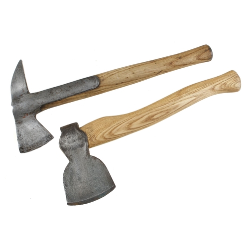 332 - A fireman's axe dated 1950 with Broad Arrow and a hatchet by ELWELL with replaced handle G