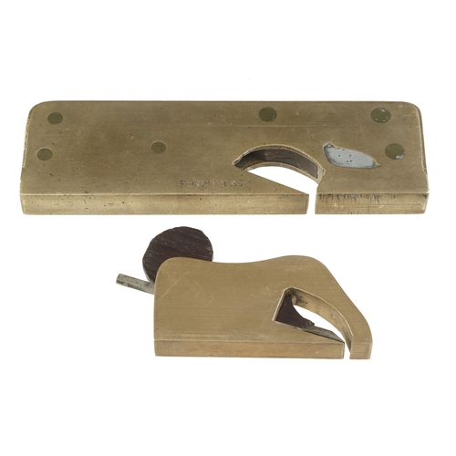 8 - A small bronze rebate plane and a bullnose for restoration G