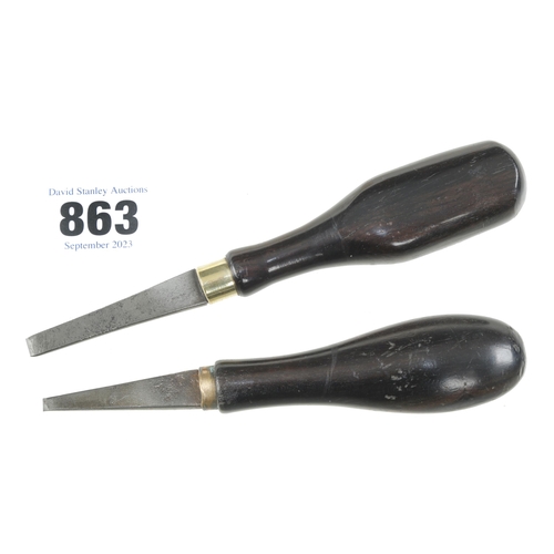 863 - Two gun case turnscrews with ebony handles 5