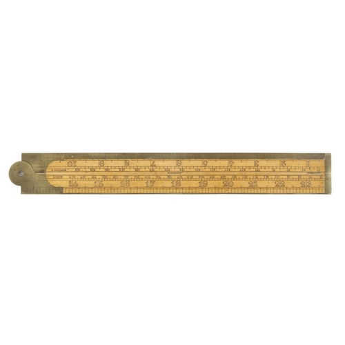 924 - A little used fully brass bound boxwood slide rule by SMALLWOOD with Girt Line etc F