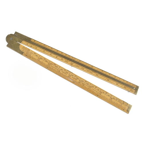 924 - A little used fully brass bound boxwood slide rule by SMALLWOOD with Girt Line etc F