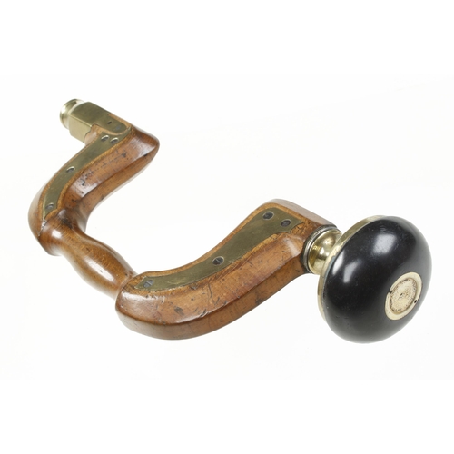 955 - A rare brass plated beech brace by JAMES HOWARTH with Ultimatum style pad and ebony and brass head G... 