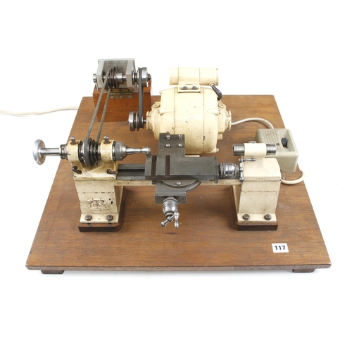 117 - A PULTRA (Manchester) watchmaker's lathe 240v G++Pat tested