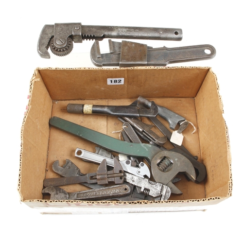 182 - 15 unusual adjustable wrenches G+