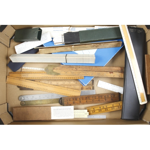 204 - Quantity of modern slide rules and boxwood rules G