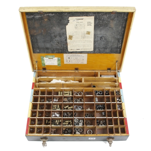 216 - A case of Yankee ratchet screwdriver spares probably used by travelling salesman G