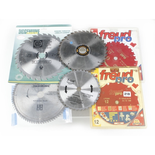 218 - Six unused circular saw blades F