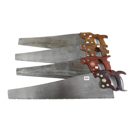 233 - Two DISSTON saws and two others G+