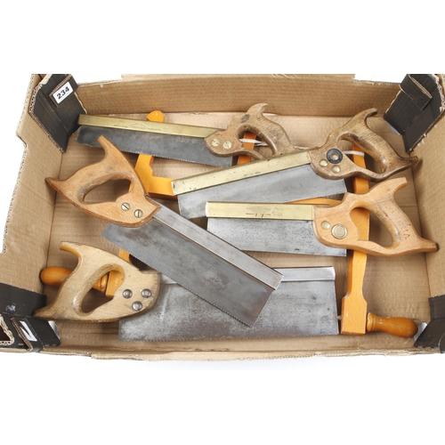 234 - Five tenon saws and two bowsaws G