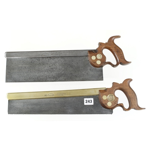 243 - Two tenon saws by GROVES s/b and b/b G+