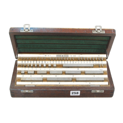 258 - A set of engineer's metric slip gauges by HOMMEL WERKE No 52395 in unusual fitted box G