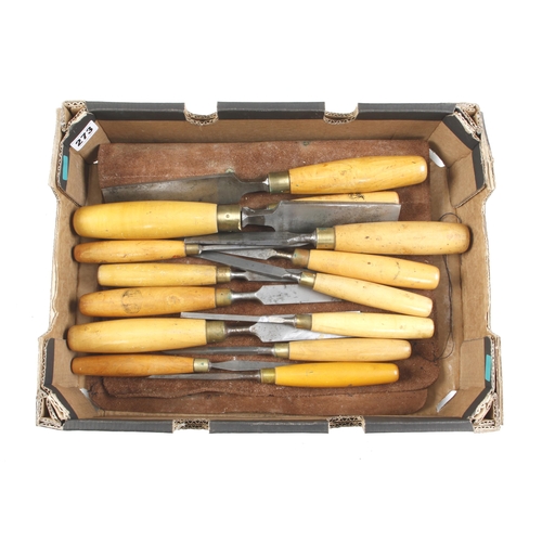 273 - A set of 14 chisels by MARPLES with boxwood handles G+