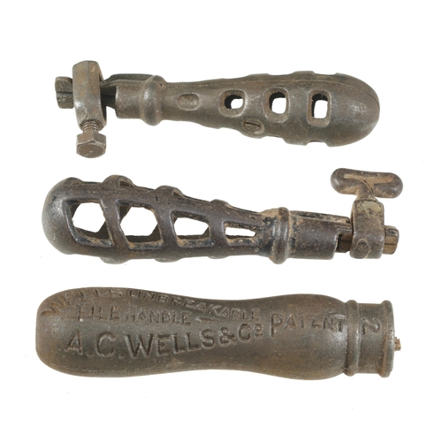 276 - An unbreakable iron file handle by WELLS and two others G+