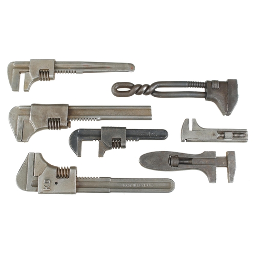 317 - Seven adjustable wrenches G+