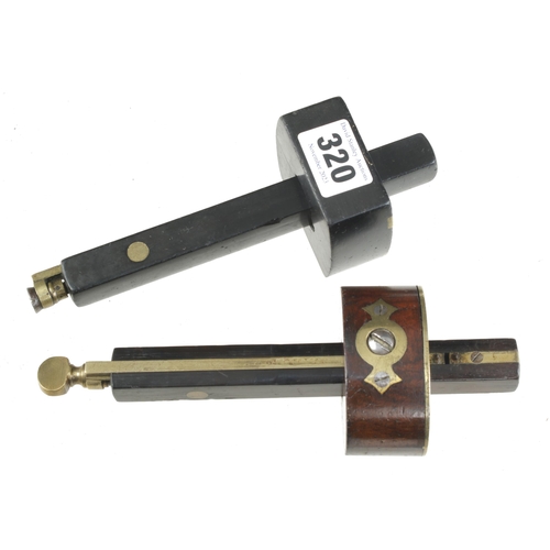 320 - Two mortice gauges in ebony and rosewood G++