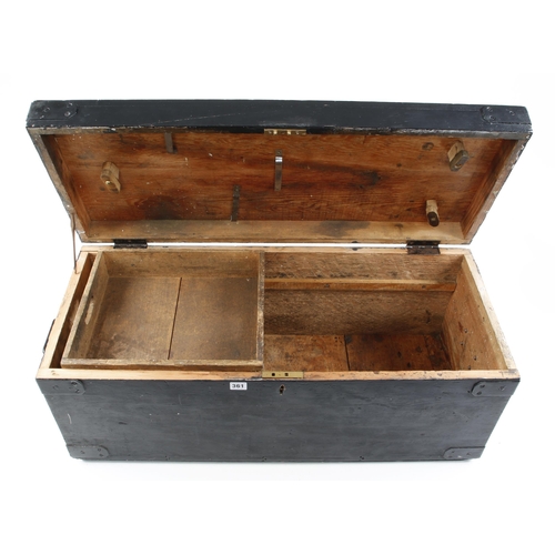 361 - A lockable pine tool box 36