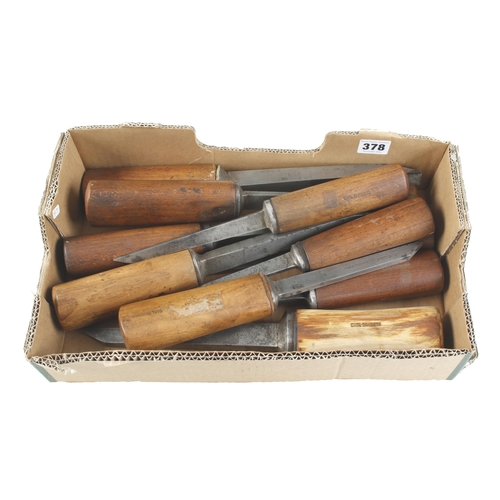 378 - 11 mortice chisels G+