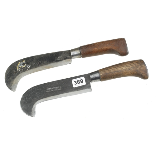 389 - Two gents' size bill hooks by BRADES and ELWELL G