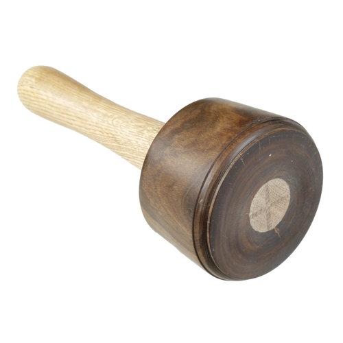 457 - A recent lignum mallet with beech handle G++