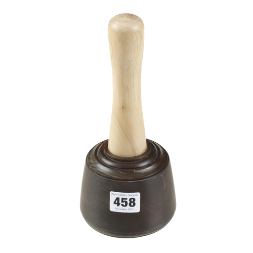 458 - A recent lignum mallet with beech handle G++