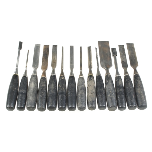 478 - 14 chisels with composite handles mostly by STANLEY G