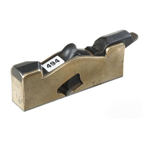 494 - A steel soled brass shoulder plane by BUCK 7 1/2