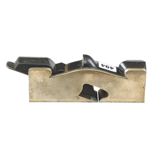 494 - A steel soled brass shoulder plane by BUCK 7 1/2