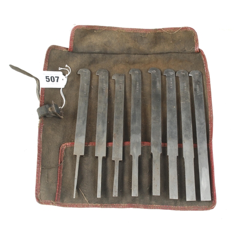 507 - A set of 8 little used plough irons by SORBY G+