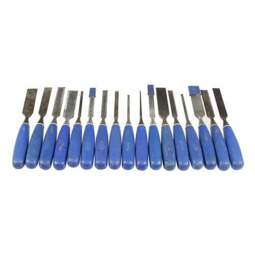 524 - 17 bevel edge chisels by MARPLES with composite handles G