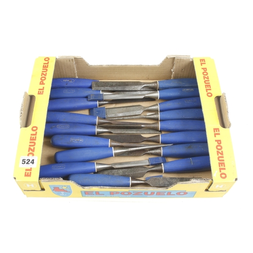 524 - 17 bevel edge chisels by MARPLES with composite handles G